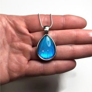 Real Butterfly Pendant Blue Morpho Butterfly Necklace